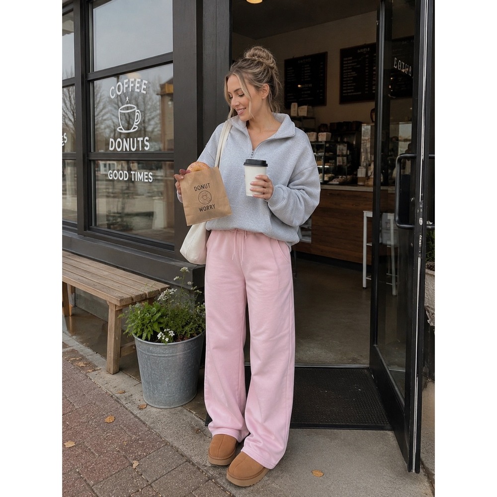 Better Together Pink Fleece Wide Leg Lounge Sweatpants XL Cozy Soft